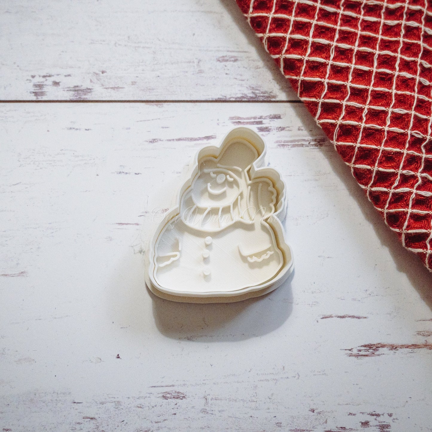 3D Printed Vintage Inspired Snowman with Stamp Cookie Cutter Set