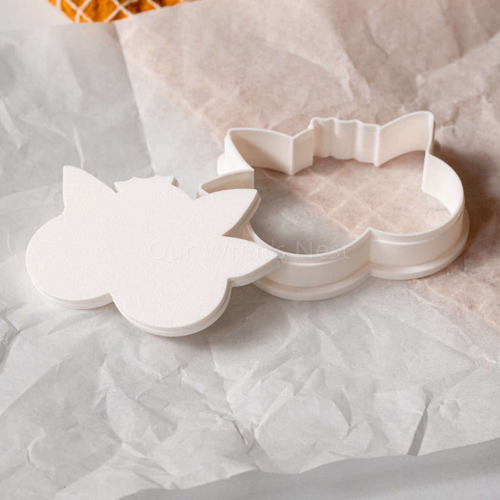 3D Printed Blueberry Stamp Cookie Cutter Set