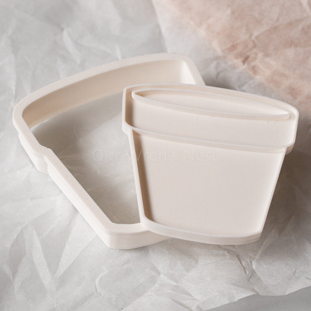 3D Printed Flower Pot Stamp Cookie Cutter Set