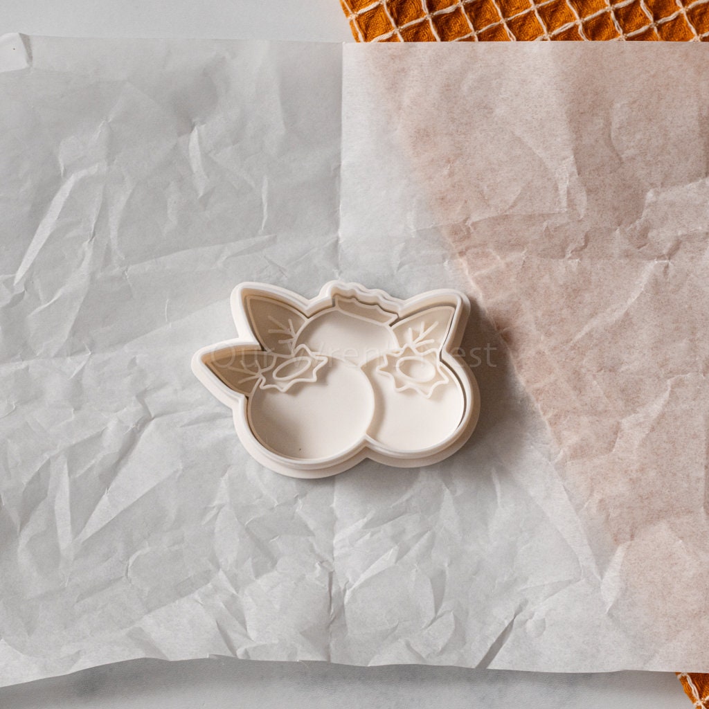 3D Printed Blueberry Stamp Cookie Cutter Set