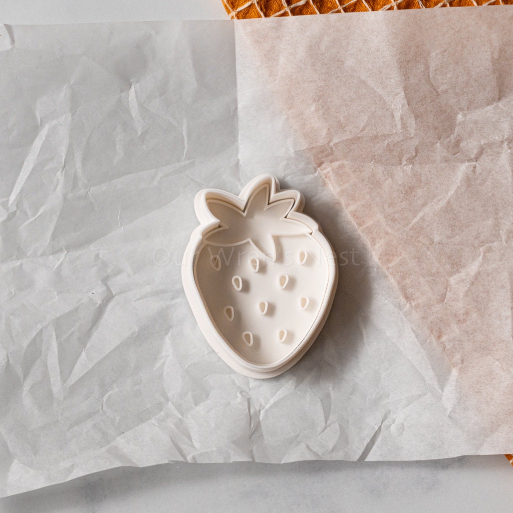 3D Printed Strawberry Stamp Cookie Cutter Set