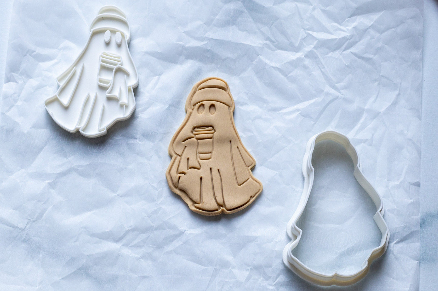 3D Printed Coffee Shop Ghost Stamp with Cookie Cutter Set