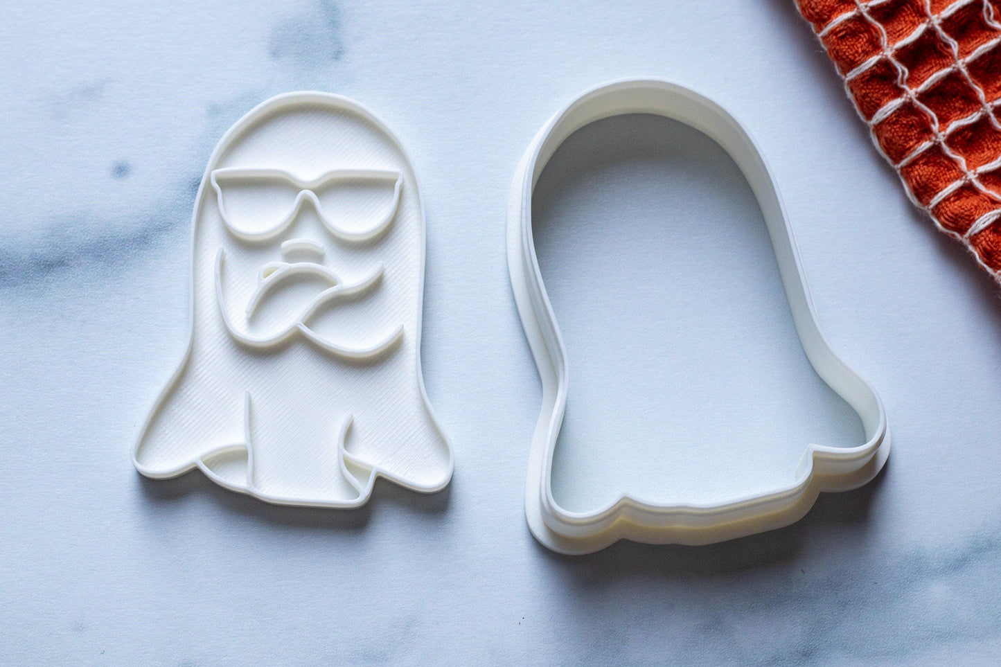 3D Printed Ghost with an Attitude Stamp and Cookie Cutter Set