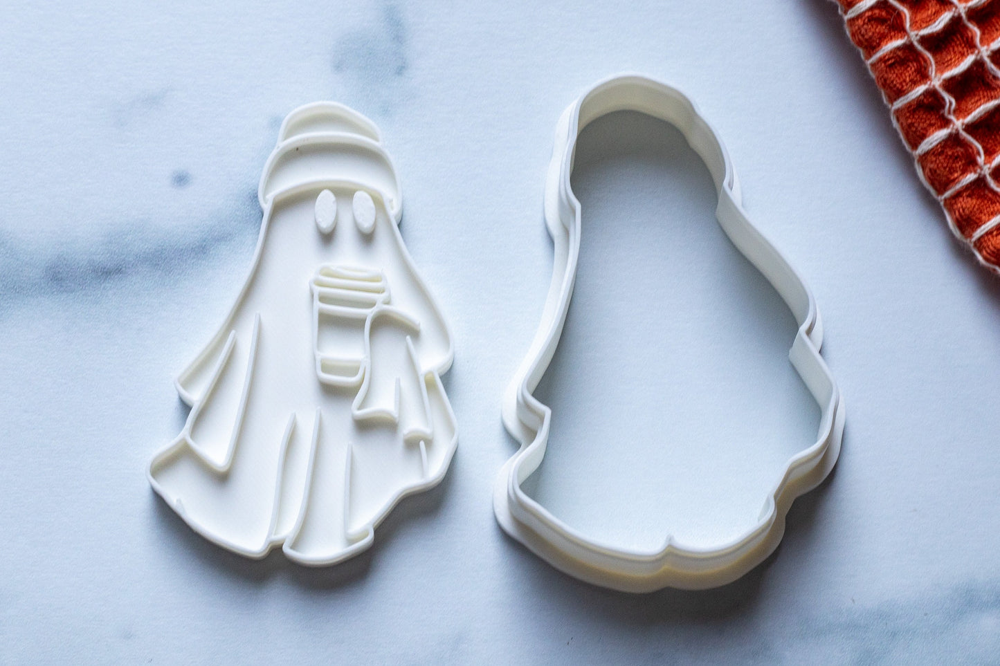3D Printed Coffee Shop Ghost Stamp with Cookie Cutter Set