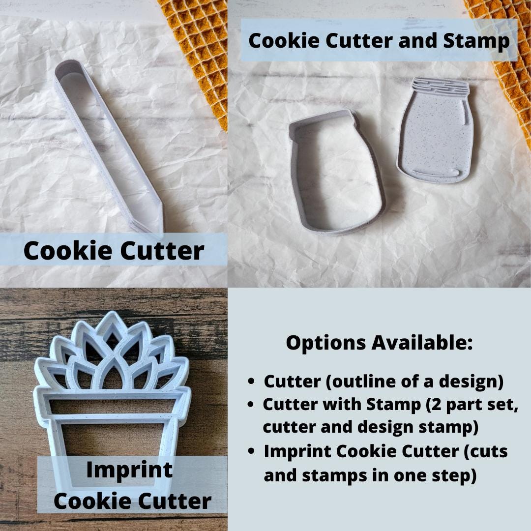 3D Printed Custom Designed Cookie Cutter, Cookie Cutter Stamp, Cookie Cutter and Stamp Set