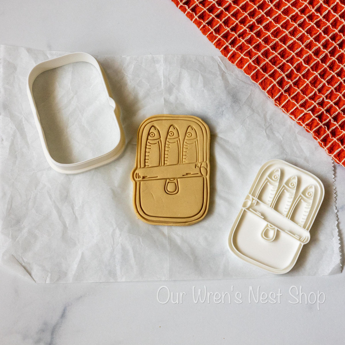 3D Printed Silly Sardines in a Tin Stamp and Cookie Cutter Set