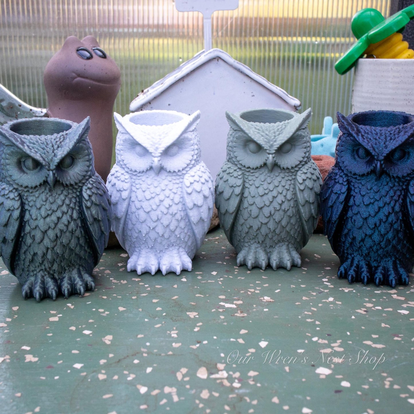 Woodland Owl Air Plant Planter – 3D Printed Flower Pot for Garden & Home Decor