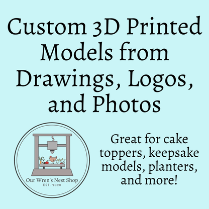 Custom 3D Printed Models from Your Drawings, Logos, and Photos