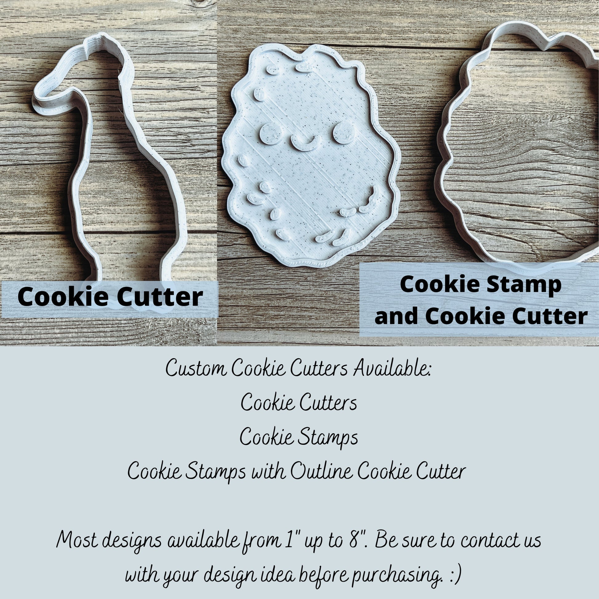 3D Printed Custom Designed Cookie Cutters and Cookie Cutter Stamps (orders of 10 or more cutters)- Party Favors, Business Gifts, Promo Gifts