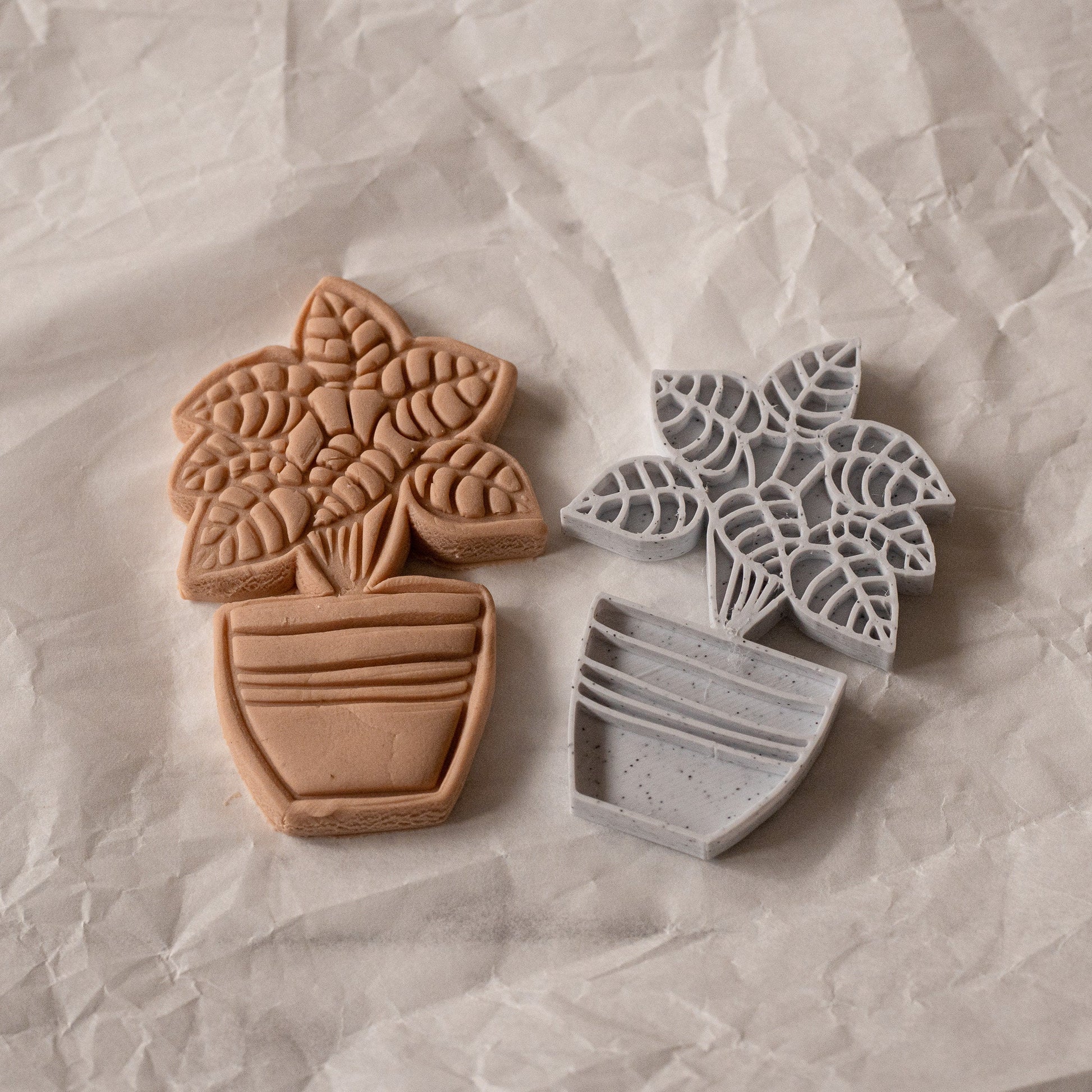 3D Printed Potted Plant with Stamp Cookie Cutter Set