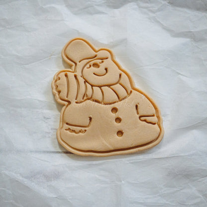 3D Printed Vintage Inspired Snowman with Stamp Cookie Cutter Set