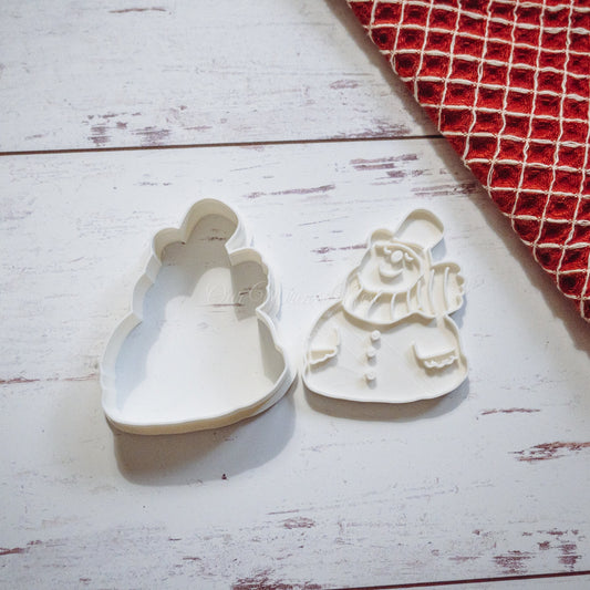 3D Printed Vintage Inspired Snowman with Stamp Cookie Cutter Set