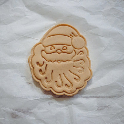 3D Printed Vintage Inspired Santa with Stamp Cookie Cutter Set