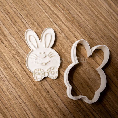 3D Printed Vintage Inspired Spring Bunny with Stamp Cookie Cutter Set