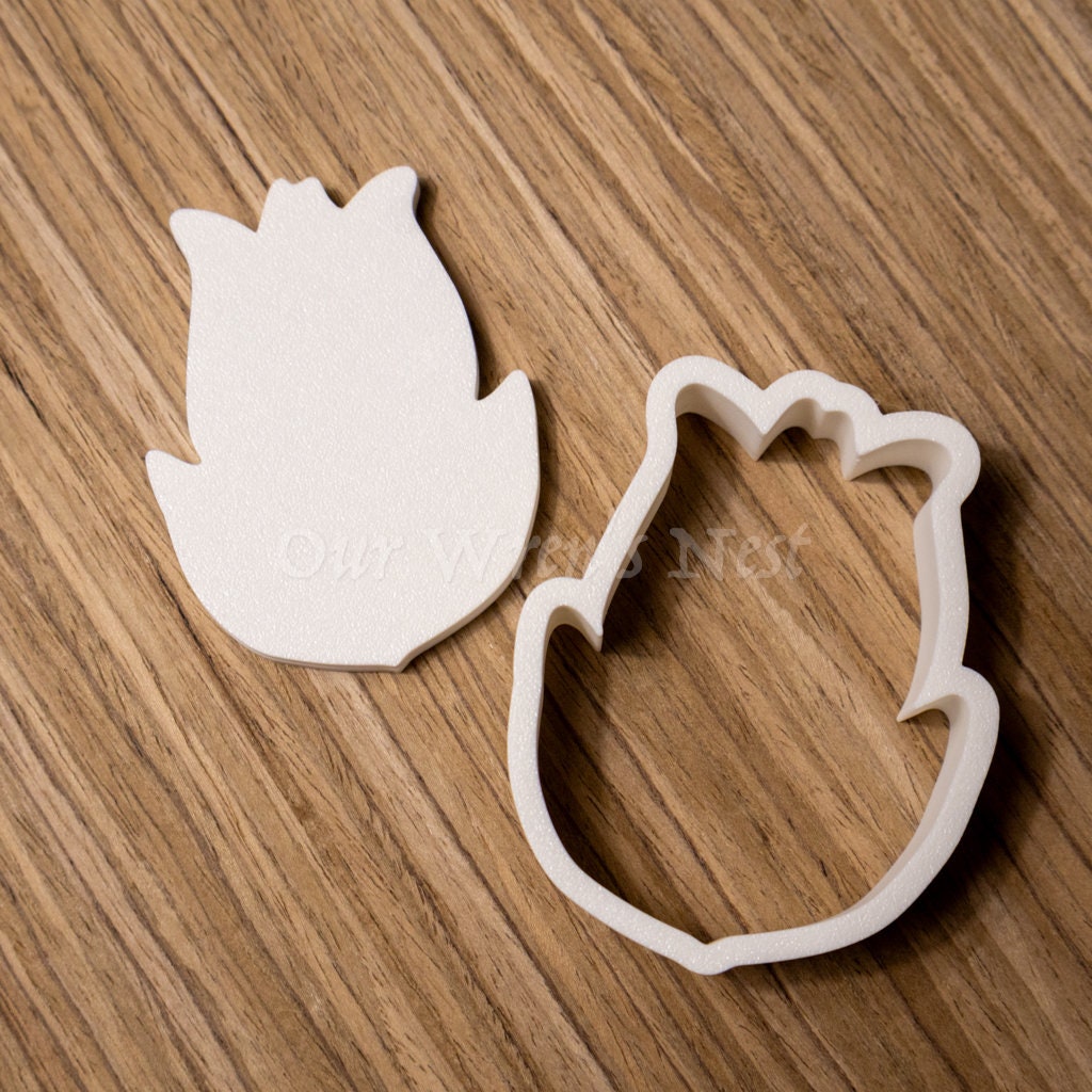 3D Printed Tulip with Stamp Cookie Cutter Set