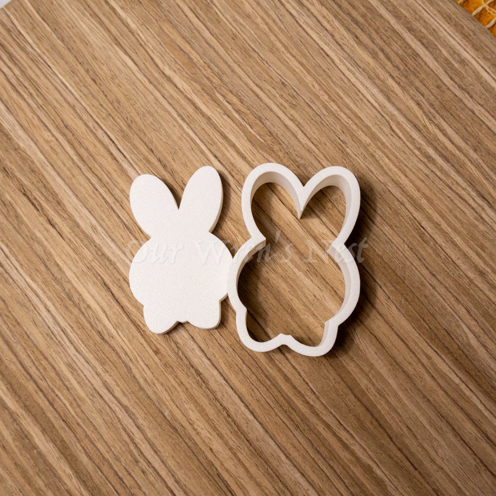 3D Printed Vintage Inspired Spring Bunny with Stamp Cookie Cutter Set