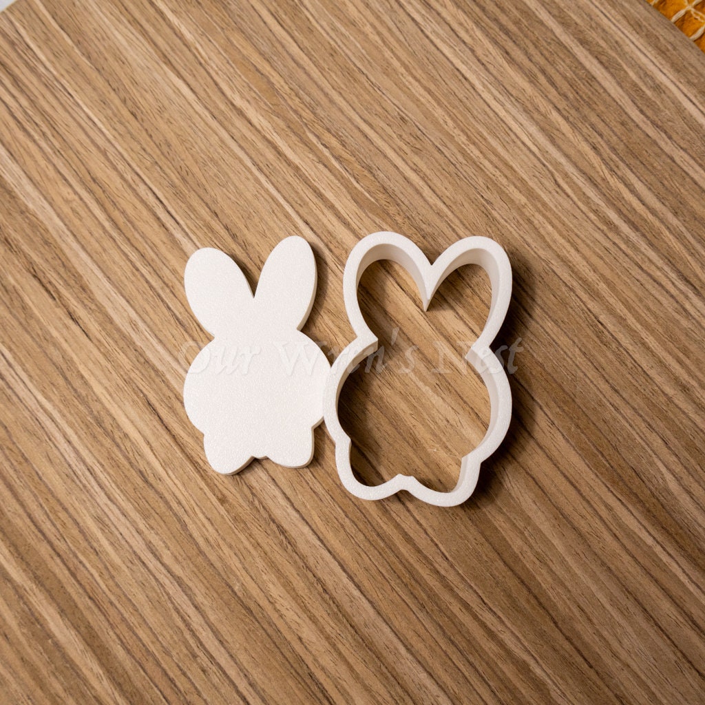 3D Printed Vintage Inspired Spring Bunny with Stamp Cookie Cutter Set