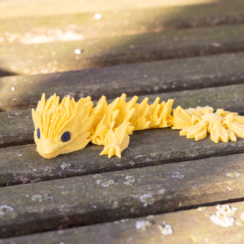 3D Printed Sunflower Dragon - Articulating, Flexi Dragon Toy
