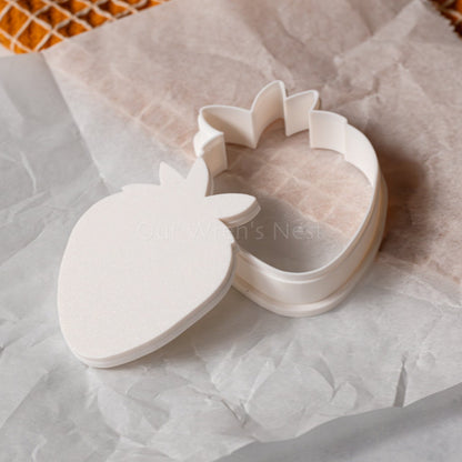 3D Printed Strawberry Stamp Cookie Cutter Set