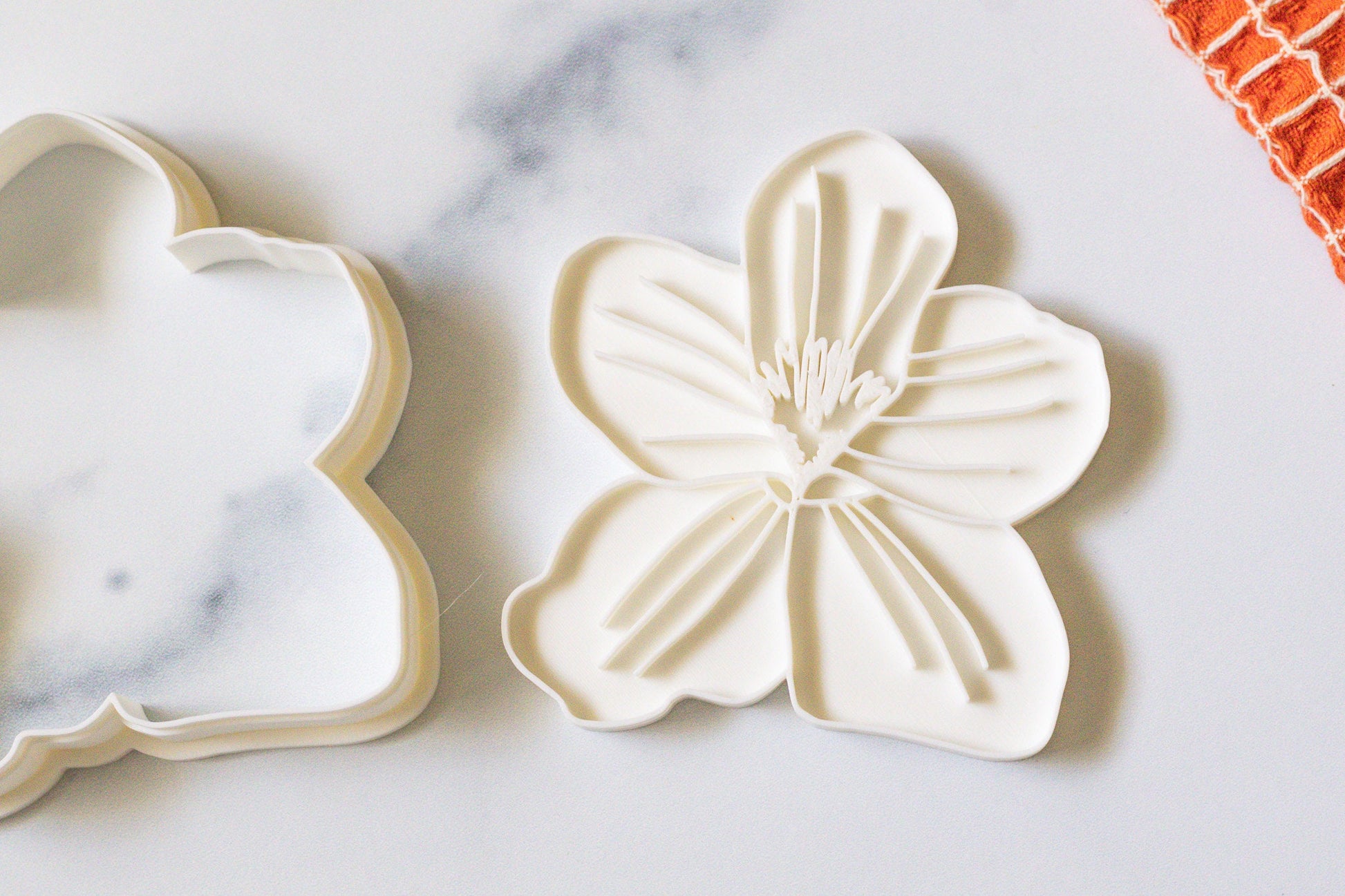 3D Printed Violet Flower Stamp and Cookie Cutter Set