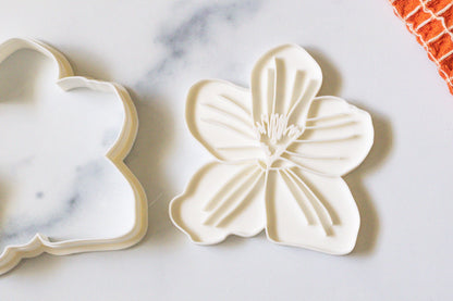 3D Printed Violet Flower Stamp and Cookie Cutter Set