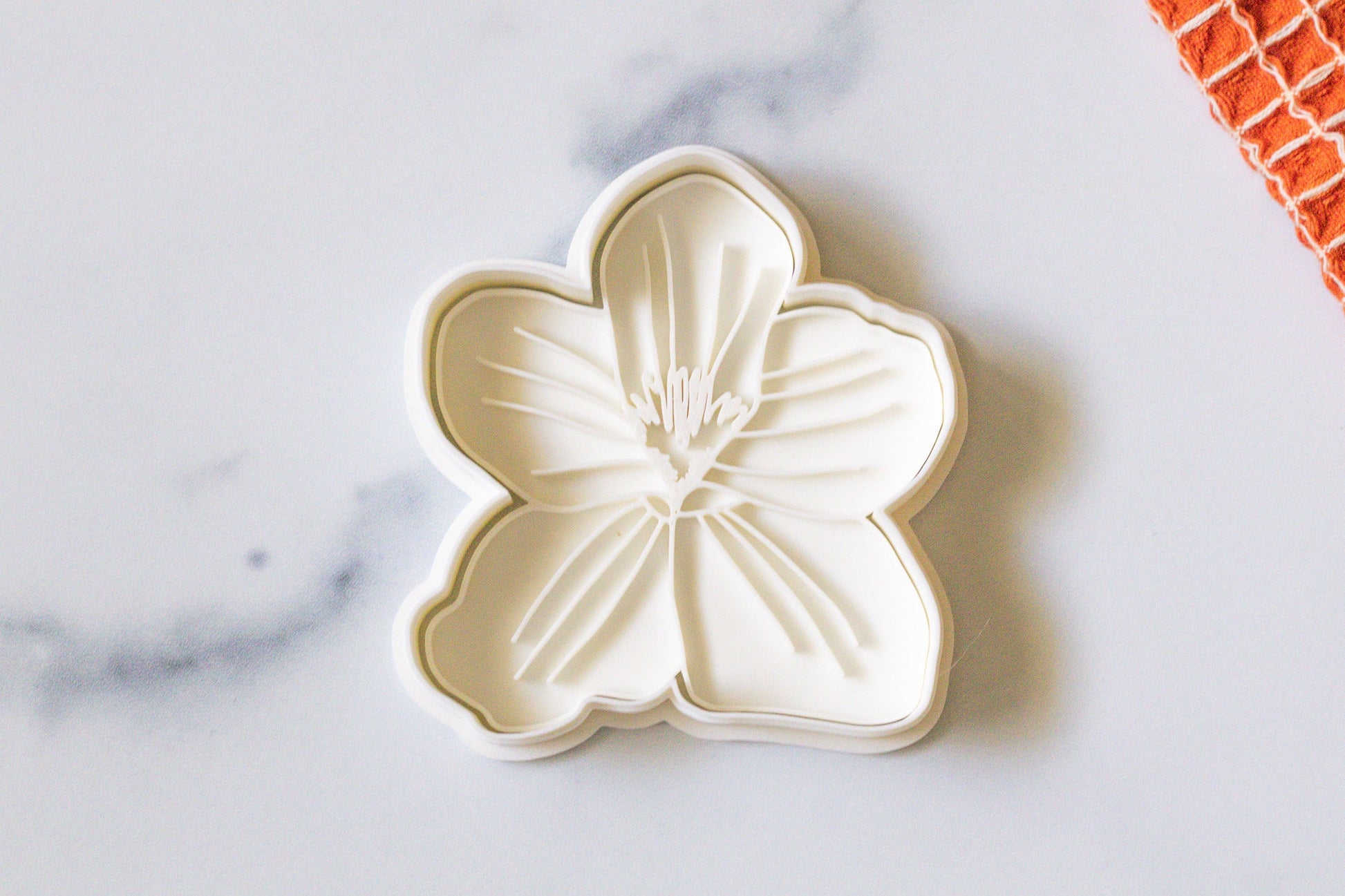 3D Printed Violet Flower Stamp and Cookie Cutter Set