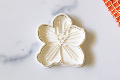 3D Printed Violet Flower Stamp and Cookie Cutter Set