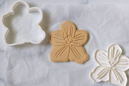 3D Printed Violet Flower Stamp and Cookie Cutter Set