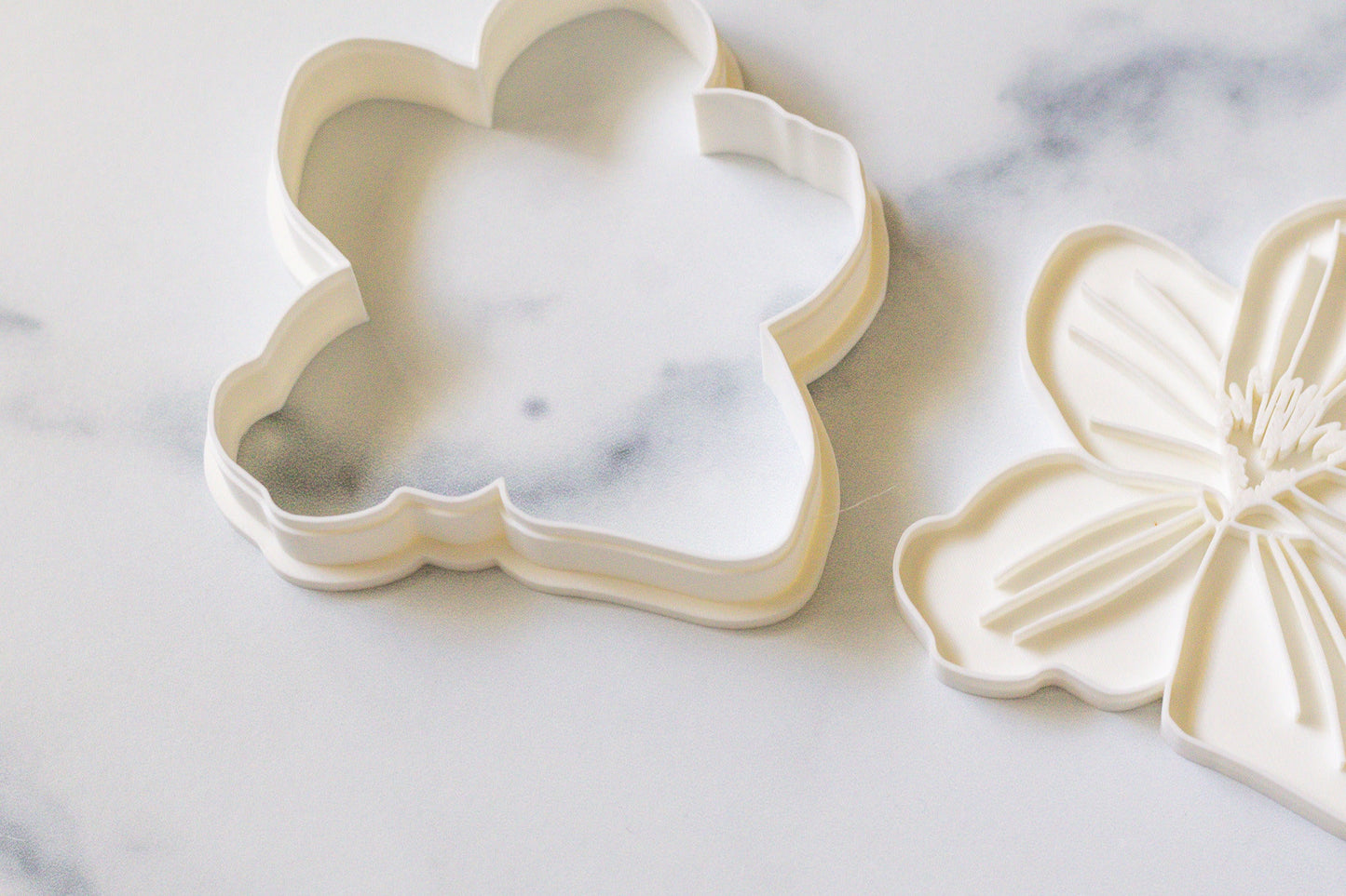 3D Printed Violet Flower Stamp and Cookie Cutter Set