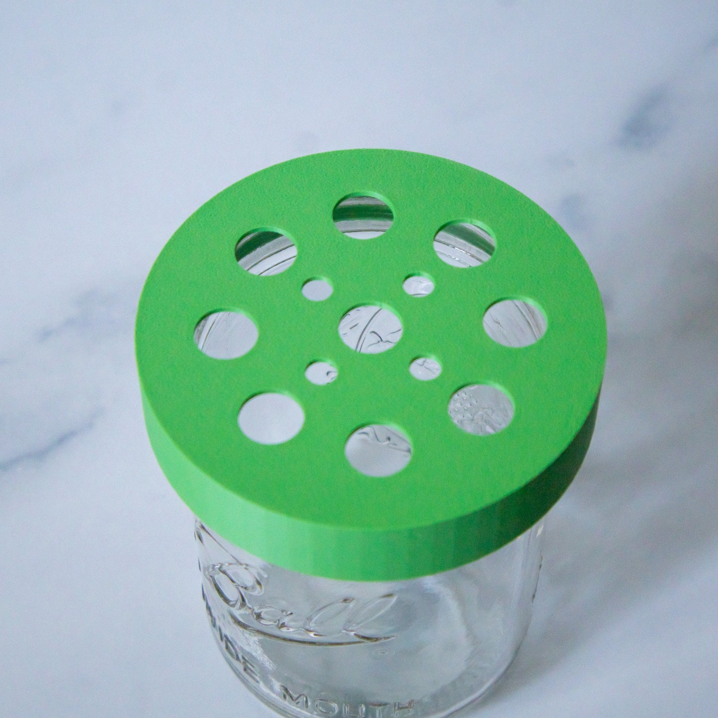 3D Printed Flower Frog Lid: Wide Mouth Mason Jar Floral Arranger