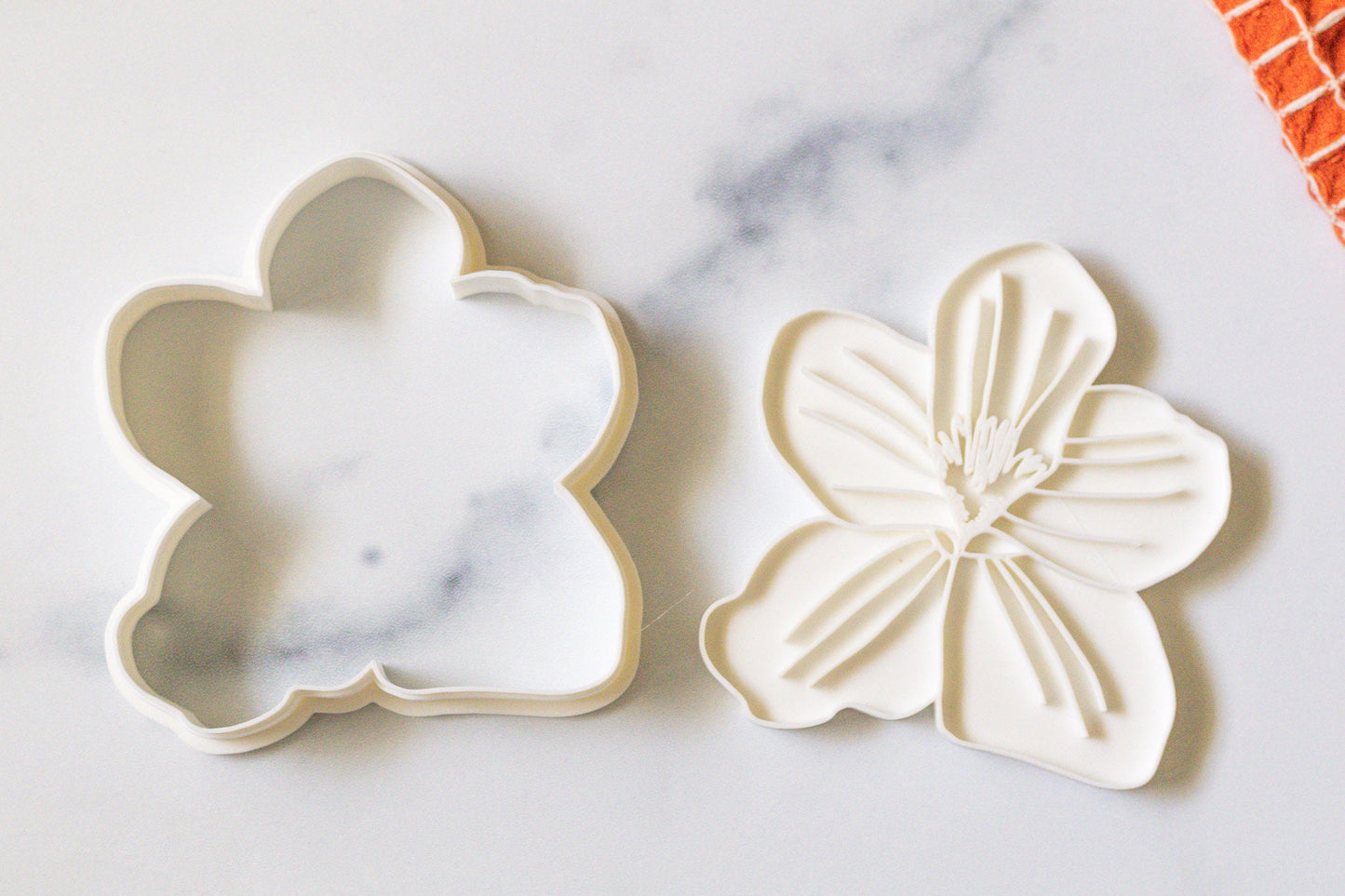 3D Printed Violet Flower Stamp and Cookie Cutter Set