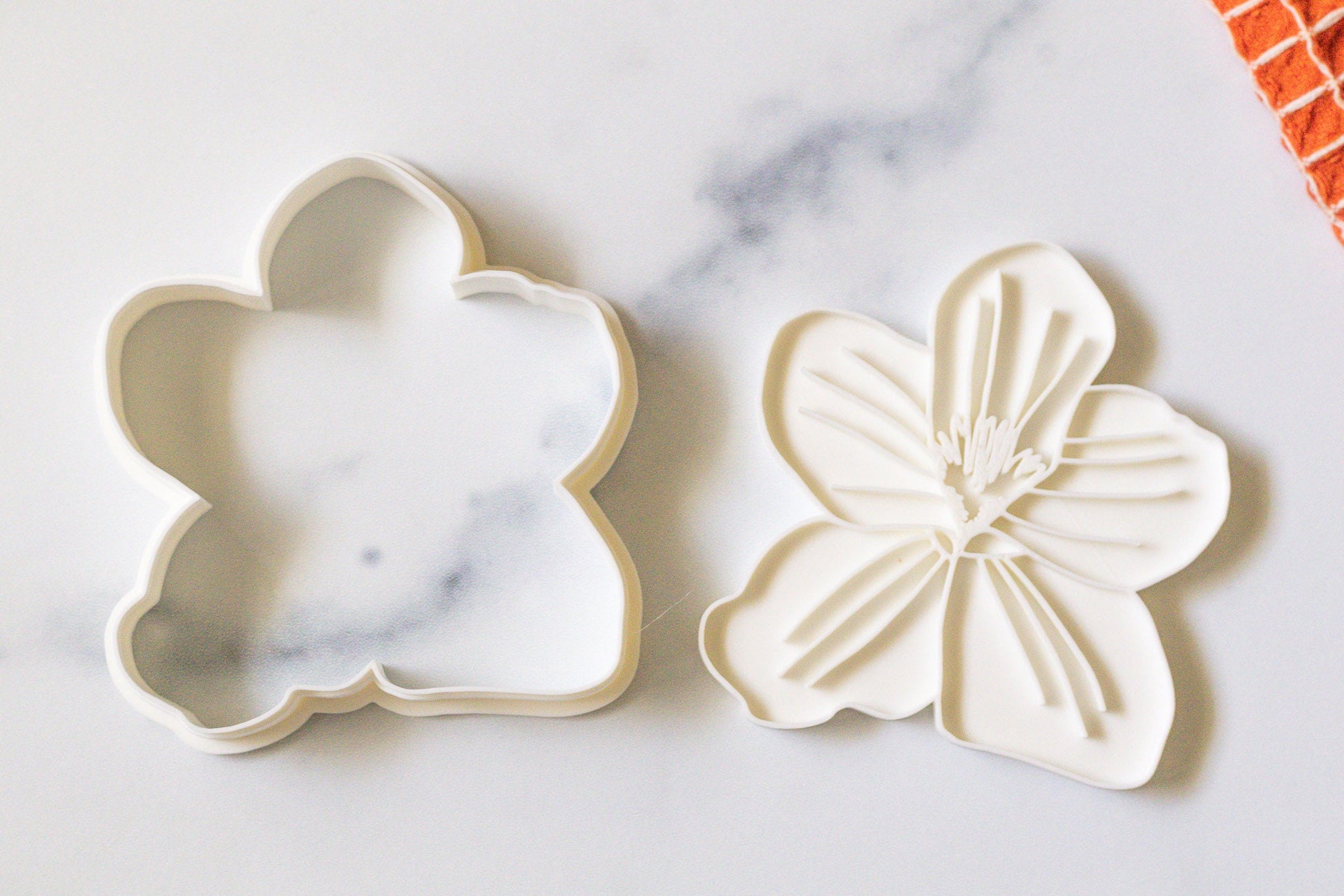 3D Printed Violet Flower Stamp and Cookie Cutter Set