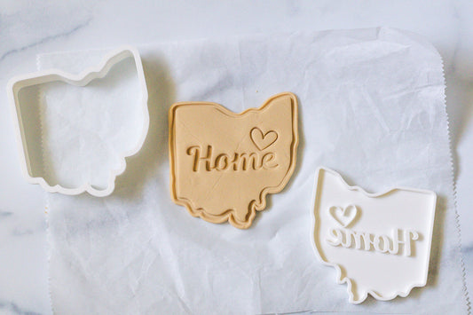 3D Printed Home Sweet Ohio Stamp and Cookie Cutter Set