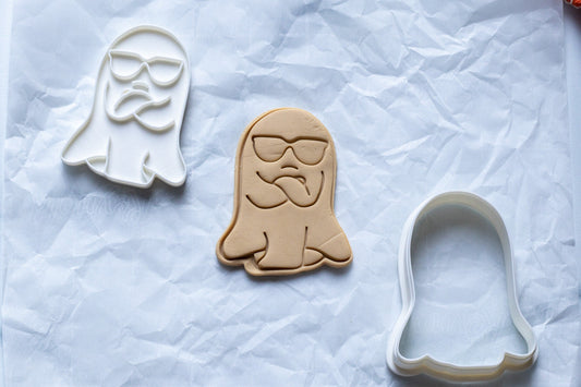 3D Printed Ghost with an Attitude Stamp and Cookie Cutter Set