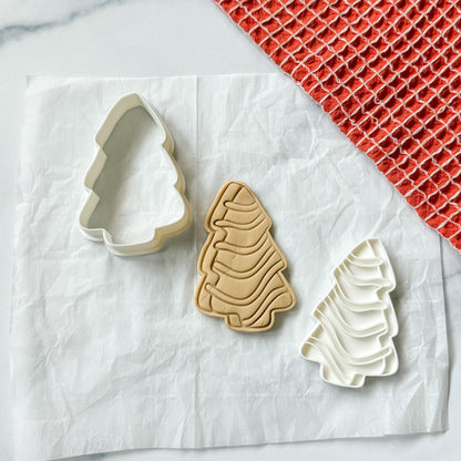 3D Printed Iconic Holiday Tree Dessert Stamp and Cookie Cutter Set