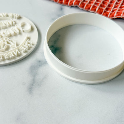 3D Printed Custom Name Merry Christmas Stamp and Cookie Cutter Set