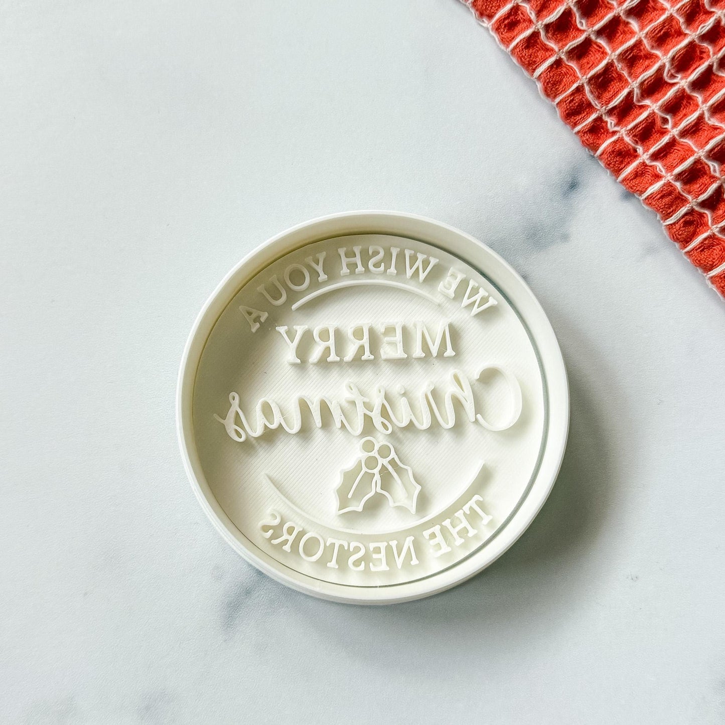 3D Printed Custom Name Merry Christmas Stamp and Cookie Cutter Set