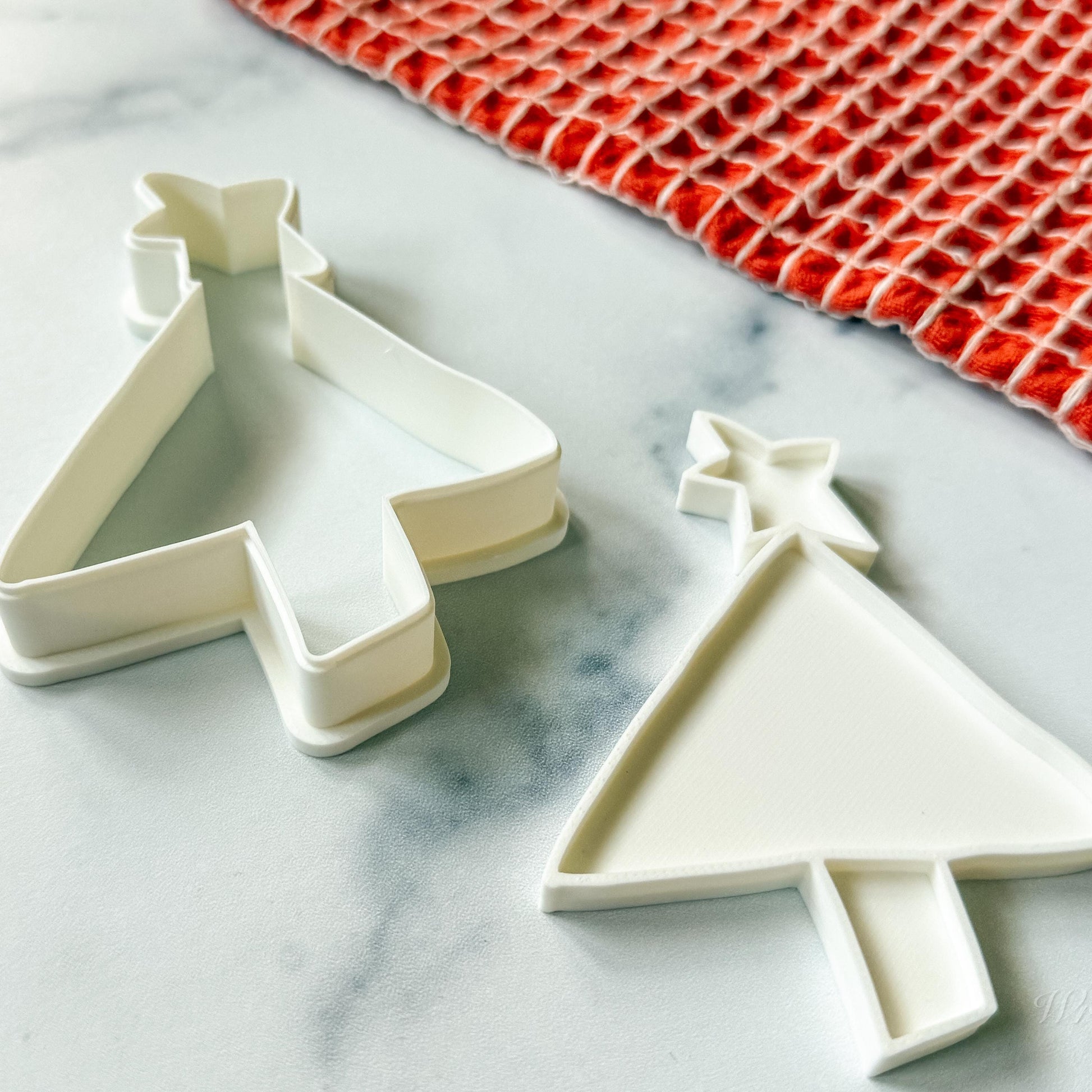 3D Printed Whimsical Holiday Tree Stamp and Cookie Cutter Set