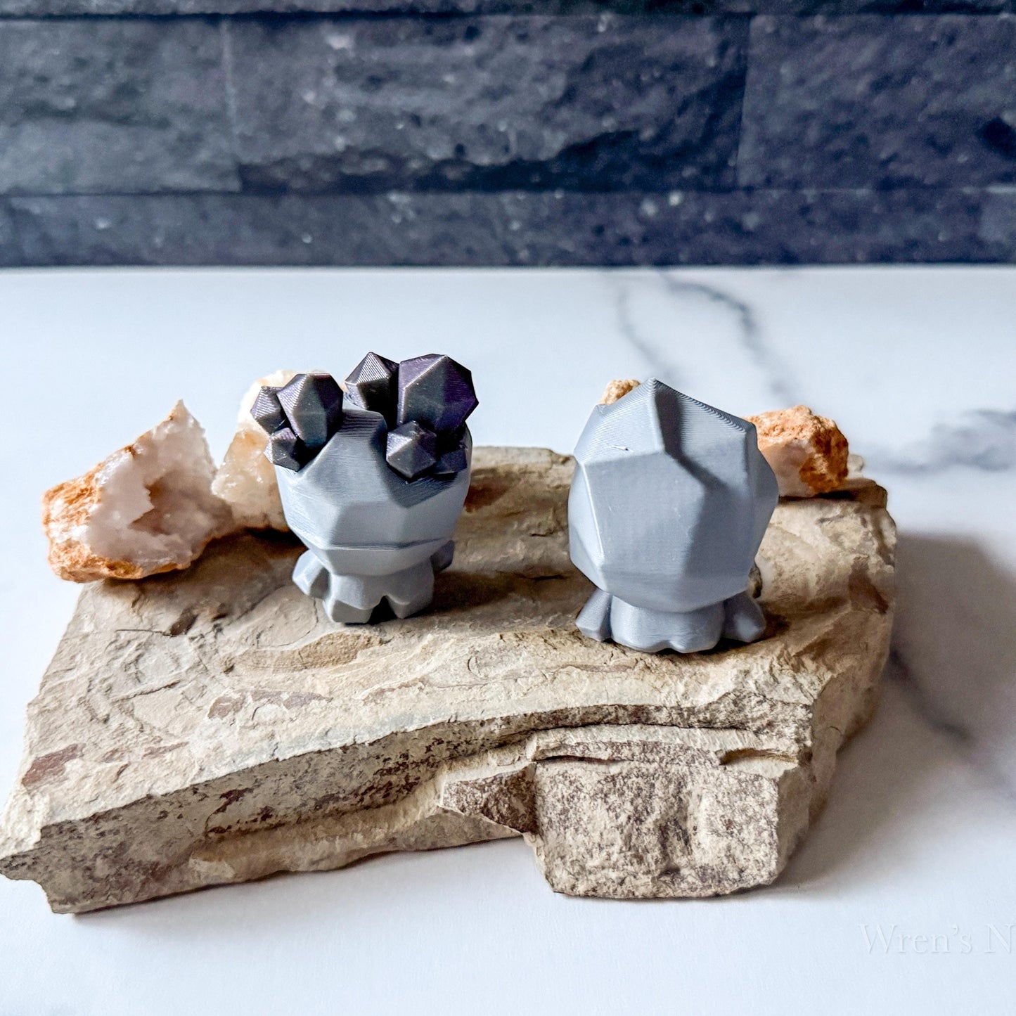 3D Printed Vintage Inspired Rock Pet Friend with Box!