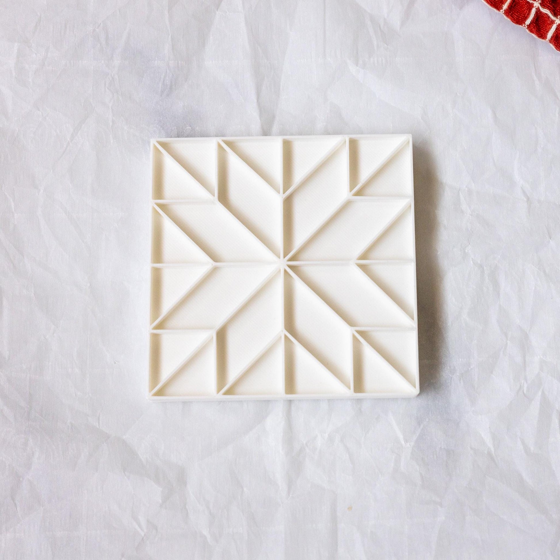3D Printed Quilt Block Cookie Cutter & Stamp Set - Double Pinwheel Design