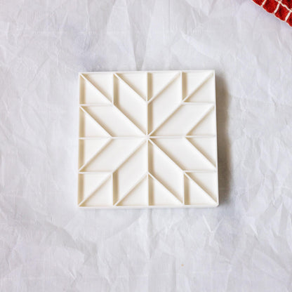 3D Printed Quilt Block Cookie Cutter & Stamp Set - Double Pinwheel Design