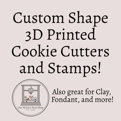 3D Printed Custom Cookie Cutter and Stamp Set – Personalized For Baking and Clay Cutters