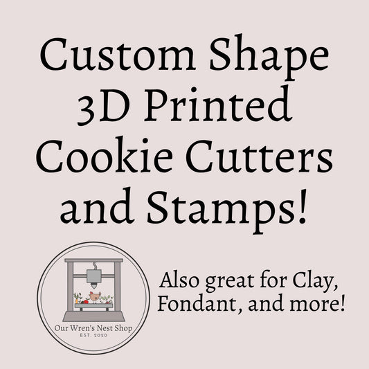 3D Printed Custom Cookie Cutter and Stamp Set – Personalized For Baking and Clay Cutters