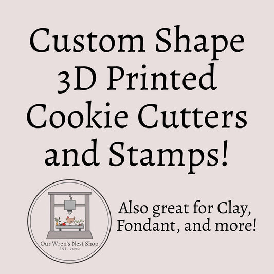 3D Printed Custom Cookie Cutter and Stamp Set – Personalized For Baking and Clay Cutters