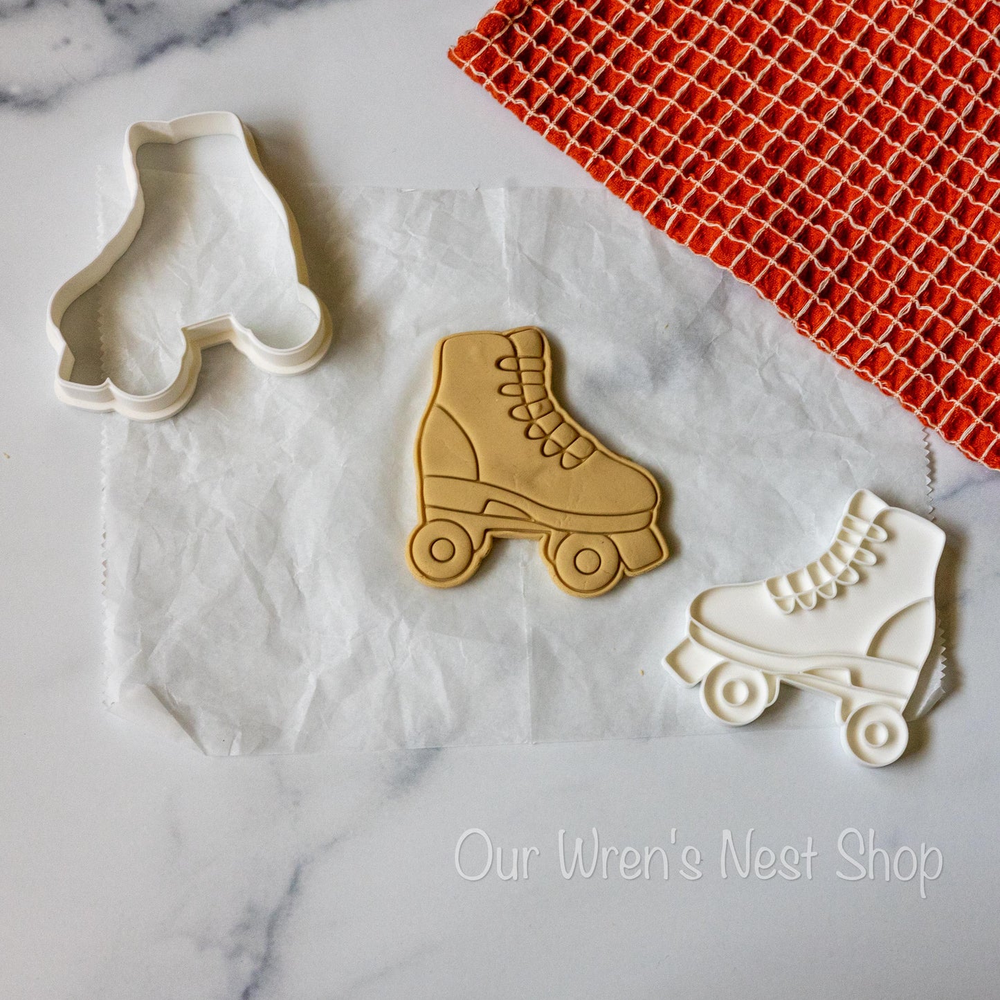 3D Printed Vintage Roller Skate Stamp and Cookie Cutter Set