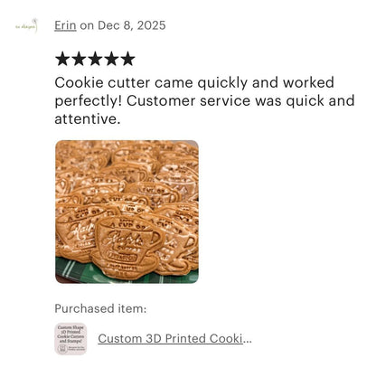 Custom 3D Printed Cookie Cutter and Stamp Set: Personalized Design