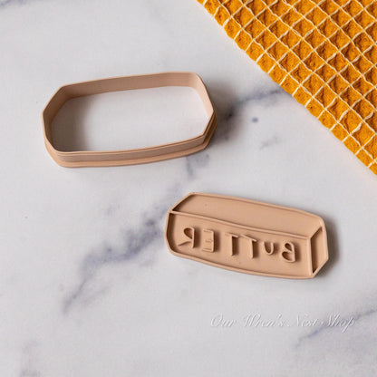 3D Printed Whimsical Stick of Butter Stamp and Cookie Cutter Set