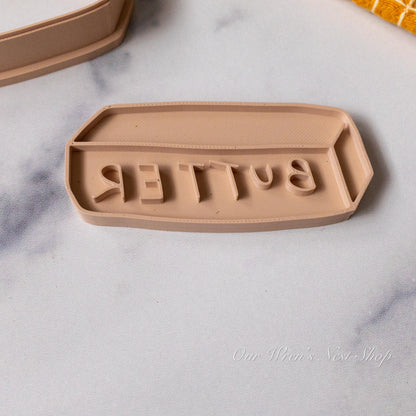 3D Printed Whimsical Stick of Butter Stamp and Cookie Cutter Set