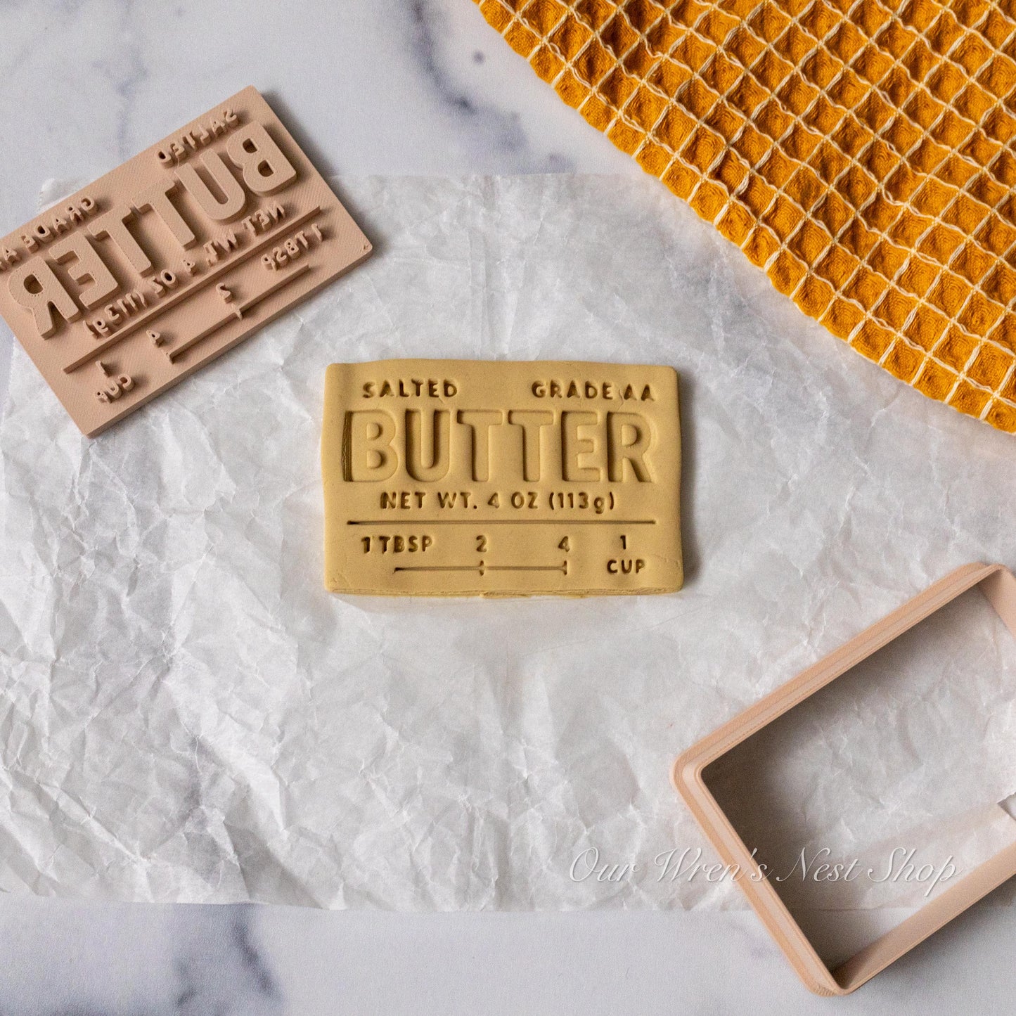 3D Printed Butter Label Stamp and Cookie Cutter Set