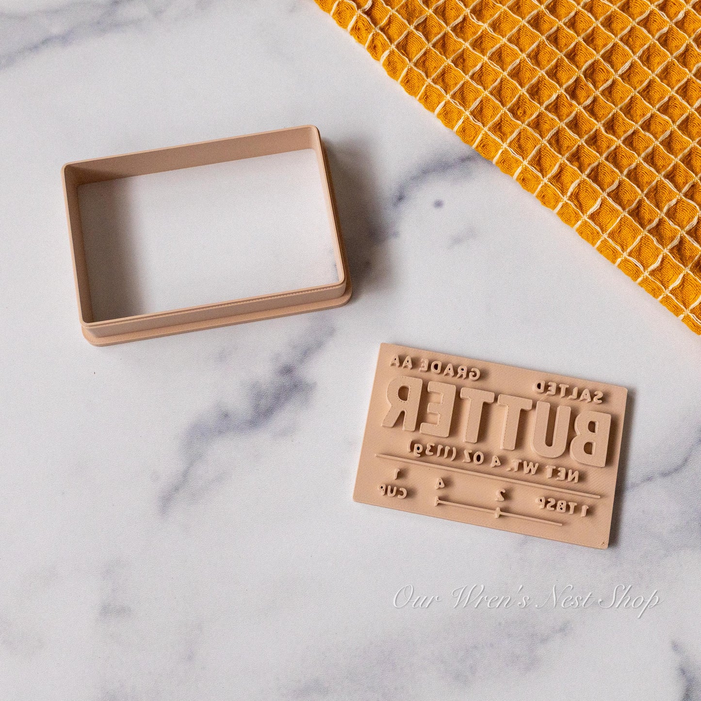 3D Printed Butter Label Stamp and Cookie Cutter Set